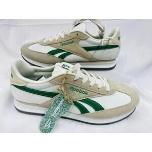 Size 10 - New mens Reebok Fiori casual retro sneakers white and green